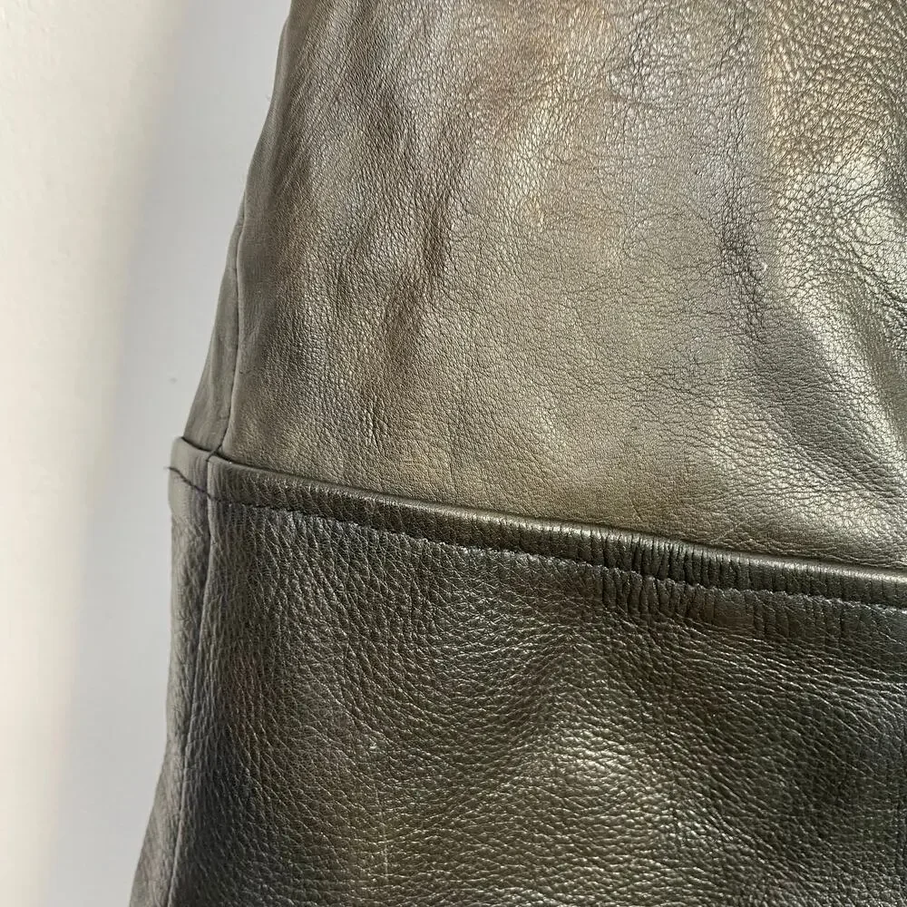 Unik Ultra All Leather Distressed Dark Brown Chaps Biker Moto Motorcycle XXS